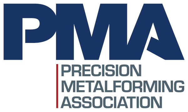 Precision metal forming association emblem.